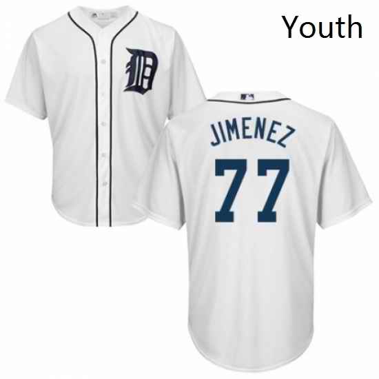 Youth Majestic Detroit Tigers 77 Joe Jimenez Authentic White Home Cool Base MLB Jersey